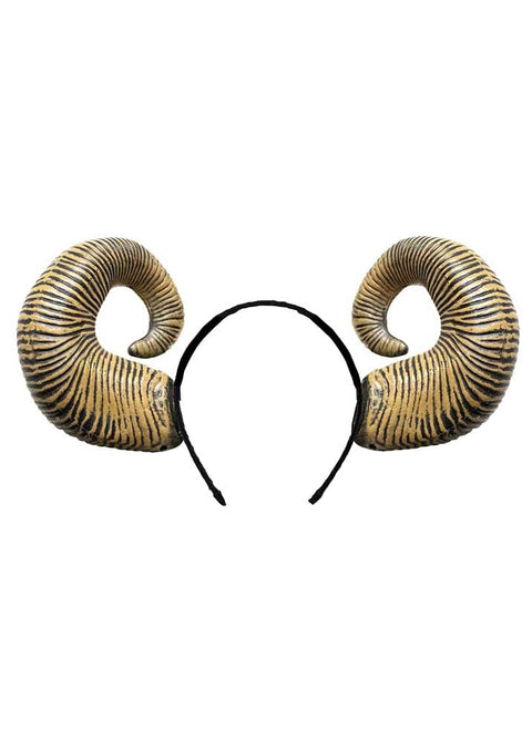 UNDERWRAPS Large Ram Horns Headband Brown