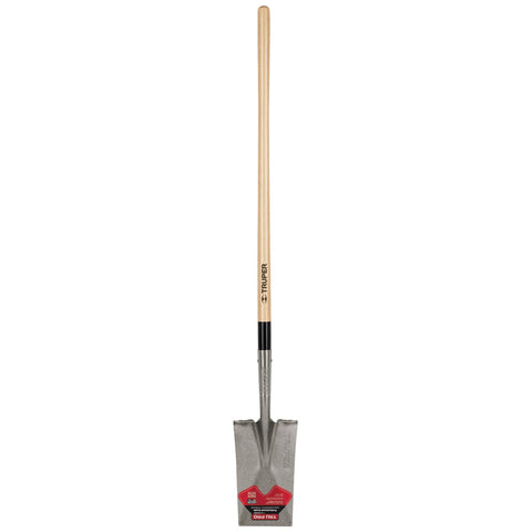 TruPro Turned-Steps Garden Spade, Extended Steps, 48-Inch Hardwood Handle, 14 Gauge Blade (Model PES-L-RBA / 33174)