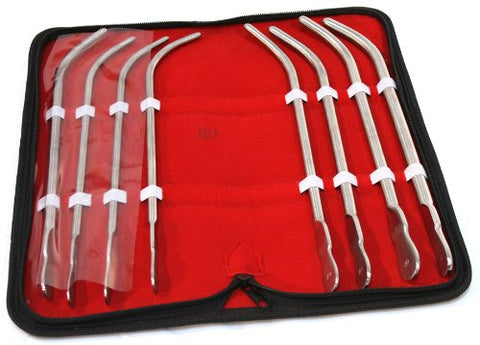8 Pc Van Buren Urethral Sounds Stainless Steel Surgical Instruments Carrying Case