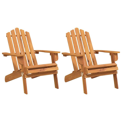 vidaXL Garden Chair Set of 2 Natural Solid Acacia Wood Standard