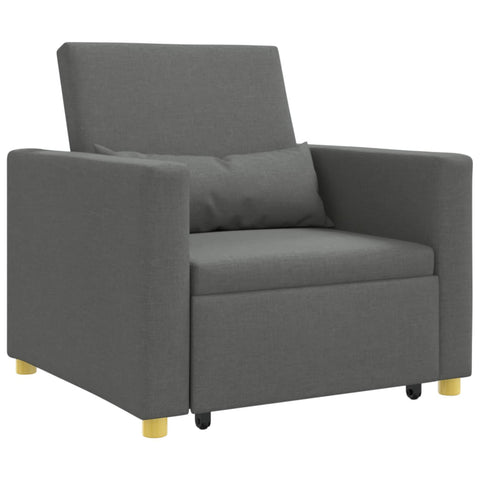 vidaXL Single Sofa Bed Reclining Dark Gray 90 x 165 x 87 cm Fabric, Cozy Sofa Bed, Stylish Living Room Seating, Tough Armchair, Lounge, Versatile Home Furniture for Guests