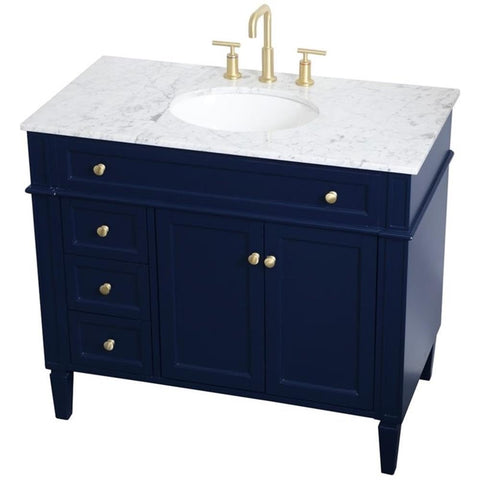 40 Inch Single Bathroom Vanity in Blue, 714669