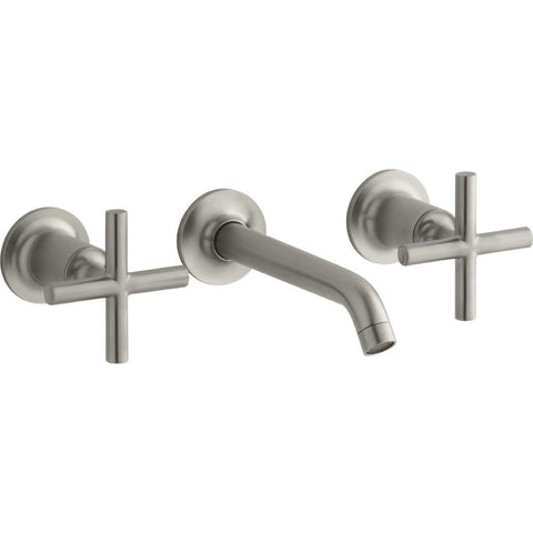Kohler K-T14413-3-BN Purist Two Handle Wall Mount Bathroom Faucet Brushed Nickel