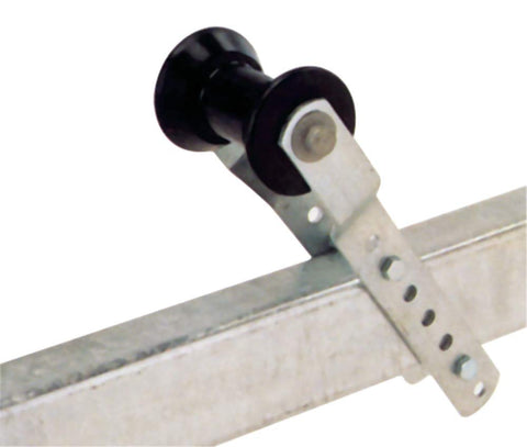 Tie Down Engineering Adjustable Keel Roller with Panel Bracket Assembly | Includes 4 inch Black Rubber Keel Roller, 11-Gauge Galvanized Panel Bracket, and Hardware | Boat Trailer Accessories