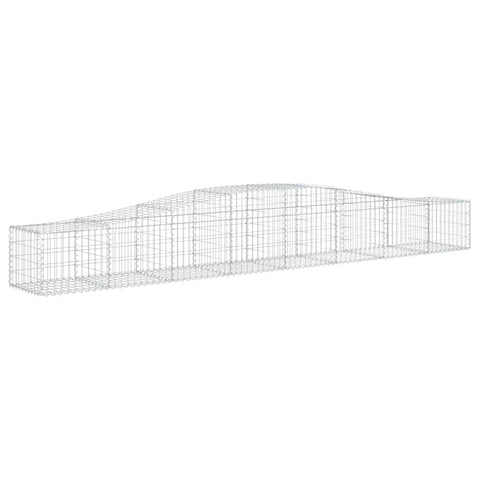 "vidaXL 3 pcs Arched Gabion Baskets - Galvanized Iron Construction, Stable Decorative Garden Barriers, Easy Assembly, Ideal for Outdoor Living Space, Reinforced Design, 157.5"x19.7"x15.7"/23.6""