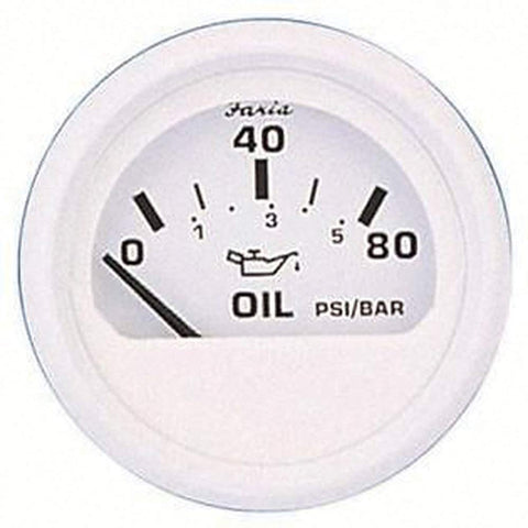 FARIA BEEDE Faria 13102 Dress Pressure Gauge (80 PSI) - 2", White