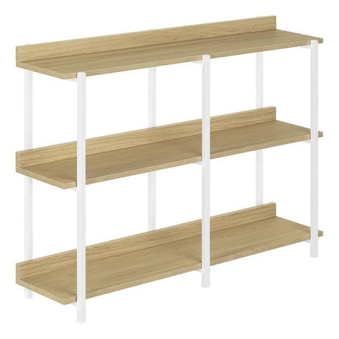 Monarch Specialties 2222 Accent Table, Console, Entryway, Narrow, Sofa, Living Room, Bedroom, Laminate, Contemporary, Modern Table-48 Hall, 47.25" L x 12" W x 34" H, Natural Wood-Look/White Metal