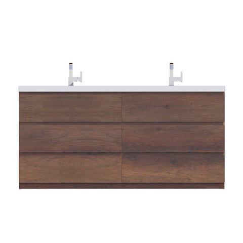 Paterno 72 inch Modern Freestanding Bathroom Vanity Rosewood
