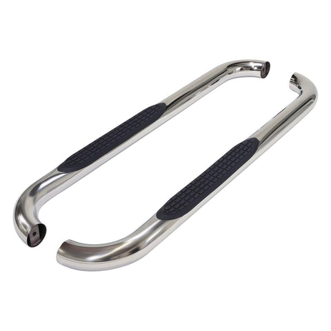 TrailFX Nerf Bars for Chevrolet Silverado 1500 Standard Cab 2020-2021 3 Inch Round Bent Polished Stainless Steel Side Steps Slip-Resistant Step Pads Frame Body Mount Set of 2 Running Boards