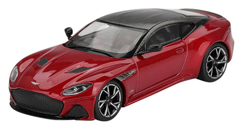 MINI GT DBS RHD (Right Hand Drive) Hyper Red Metallic with Carbon Top Limited Edition 1/64 Diecast Model Car MGT01065