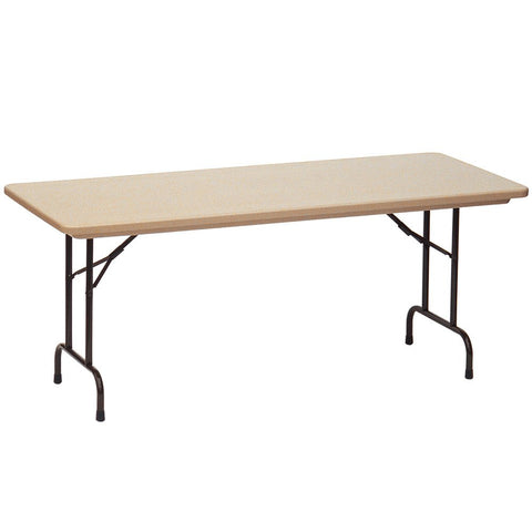 Correll Home Office Adjustable Prison/Correctional Facility Tamper-Resistant Folding Table - Mocha Granite - 96" L x 30" W x 29" H - Rectangular