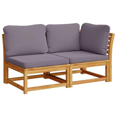 vidaXL Patio Lounge Set with Cushions 2 Piece, Patio Furniture Set, Outdoor Conversation Set, Sectional Sofa for Garden, Solid Wood Acacia