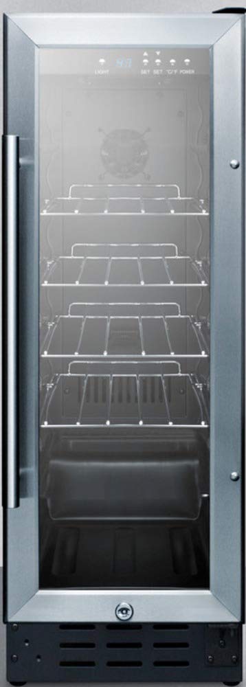 Summit 12” Beverage Center, 2.2 cu.ft. Capacity, Stainless Steel & Glass- SCR1225B