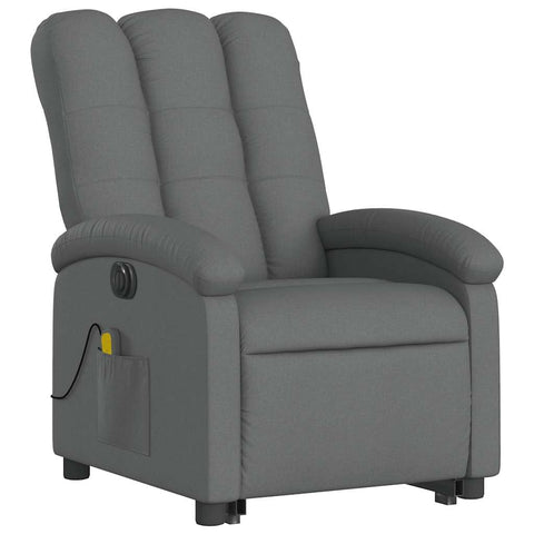 vidaXL Dark Gray Electric Massage Recliner Chair - Power Lift Armchair with Motorized Recline/6-Point Vibration - Comfort in Living Room/Bedroom