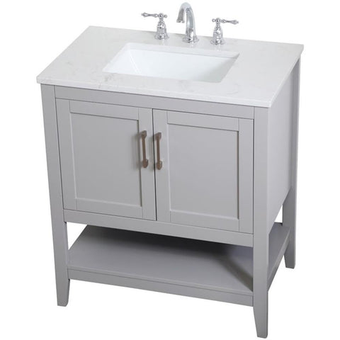 30 Inch Single Bathroom Vanity in Grey, 714648