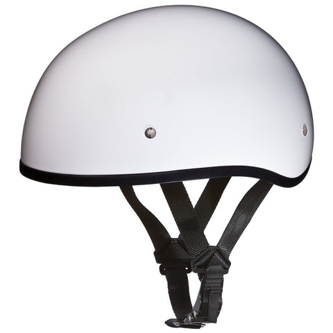D.O.T. Daytona Skull Cap W/O Visor- HI-Gloss White- 4XL
