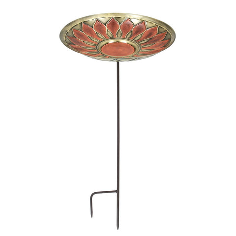 Achla Designs African Daisy Birdbath Bowl, Red with Stake