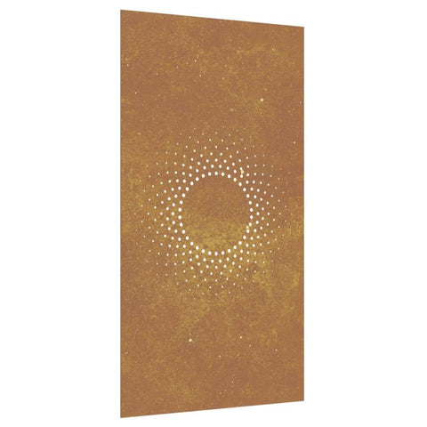 vidaXL Corten Steel Garden Wall Decoration Rustic Sun Design 41.3X21.7 in Weather Resistant Heavy Duty Metal Outdoor Art Perfect For Patio Balcony Fences Decor Geometric Rough Finish