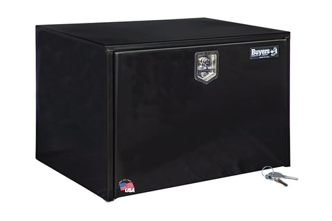 Buyers Products 1704305 Black Steel Underbody Truck Tool Box – 24 x 24 x 36 Inch - Truck Bed & Underbelly RV Storage Box, Locking T-Latch, Weather-Resistant, Heavy-Duty Flatbed Job Box, Made in USA