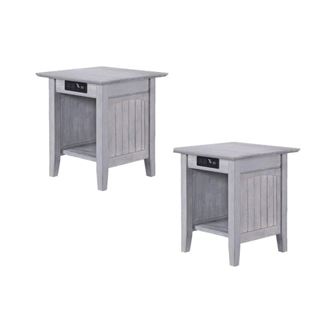 Nantucket End Table Set of 2 with Charger DW
