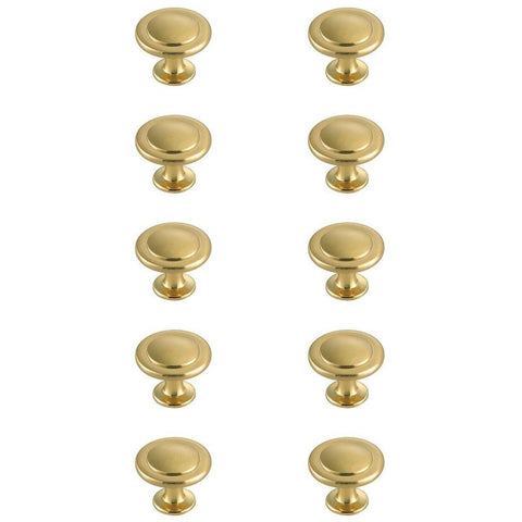 Elegant Lighting Indoor Modern Home Decorative Cabinet/Drawer Hardware Logyn 1.3" Diameter Brushed Gold Mushroom Knob Multipack (Set of 10)