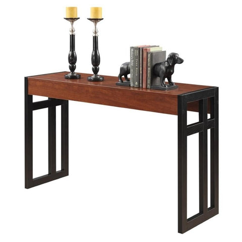 Convenience Concepts Monterey Console Table 49.5" - Modern Narrow Sofa Display Accent with Storage Shelf for Contemporary Living Room, Entryway, Hallway, or Bedroom, Cherry
