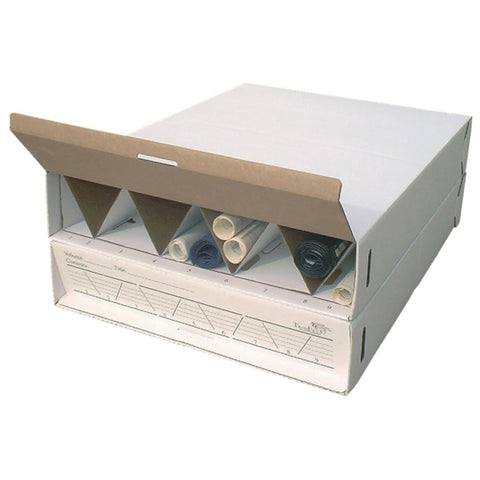 Advanced Organizing Systems - The TrussFile37 Roll Storage Box (2 Pack) - End Access and Exceptional Stacking Strength For All Types of Documents up to 36 inches Long