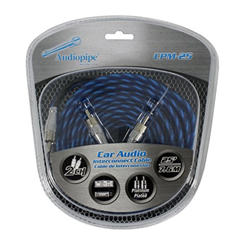 Audiopipe CPM25 Platinum Plated Interconnect Cable 25ft