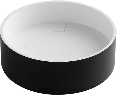 ALFI brand ABRS15RBM Bathroom Sink, 15.13 x 15.13 x 4.75, Black & White