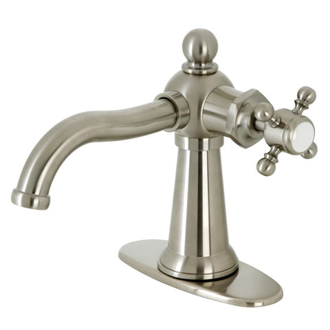 Kingston Brass KSD154BXBN Nautical Single-Handle Bathroom Faucet with Push Pop-Up, Brushed Nickel