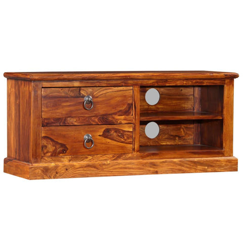 vidaXL Solid Wood TV Stand - Easy to Maintain/Palisander/Rosewood HiFi Cabinet with Ample Storage Space - Polished, Painted & Lacquered - No Assembly Required