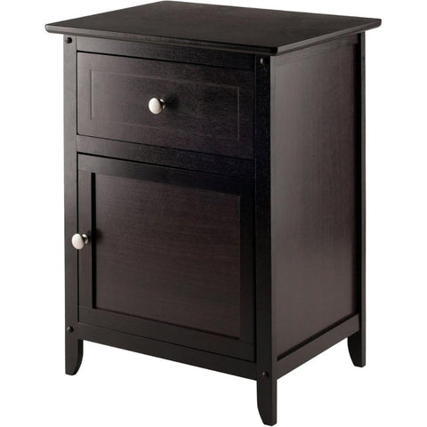 Oakestry Eugene Accent Table Espresso Finish Compact Design Crafted from Solid Composite Wood Rich Espresso Finish Enhances Home Decor Sleek and Modern Design Ideal for Living Room Bedroom Office Use