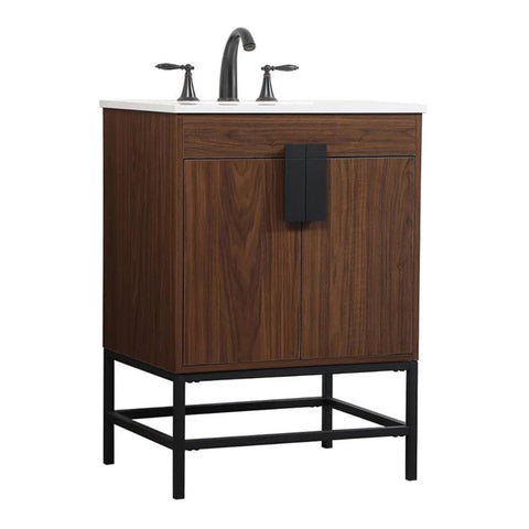 Elegant Decor Indoor Modern Under Sink Bathroom Fixtures Storage Organizer Cabinet 36 inch Single Bathroom Vanity - Blue with backsplash