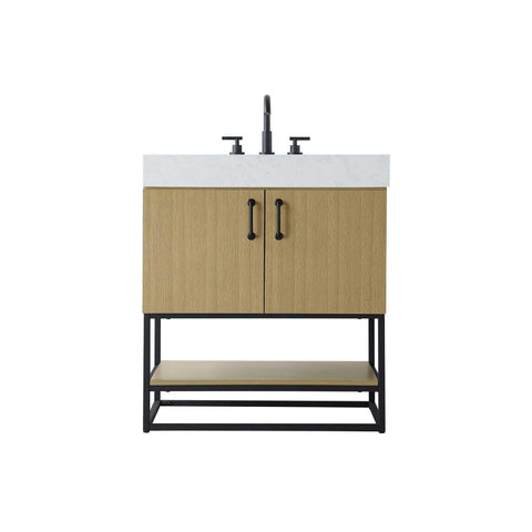 ELEGANT Kitchen and Bath 30 inch Single Bathroom Vanity in Honey Brown