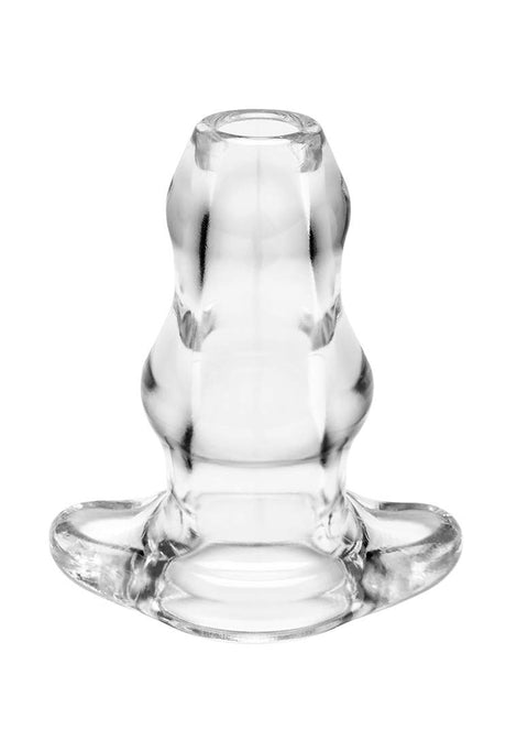 PerfectFit Brand Double Tunnel Plug, Hollow Butt Plug, PFBlend, TPR/Silicone, Use for Anal Training, Clear, Medium