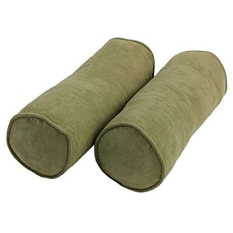 Blazing Needles Corded Microsuede Throw Pillows (Set of 2), 20" x 8", Sage Green