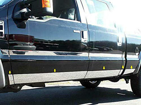 QAA is Compatible with 2011-2019 Ford Explorer 6 Piece Stainless Rocker Panel Trim, Upper Kit, 3.75" - 4" Tapered Width TH51330