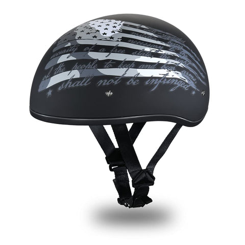 Daytona Helmets Half Skull Cap Motorcycle Helmet – DOT Approved [2nd Amendment] [2XL]
