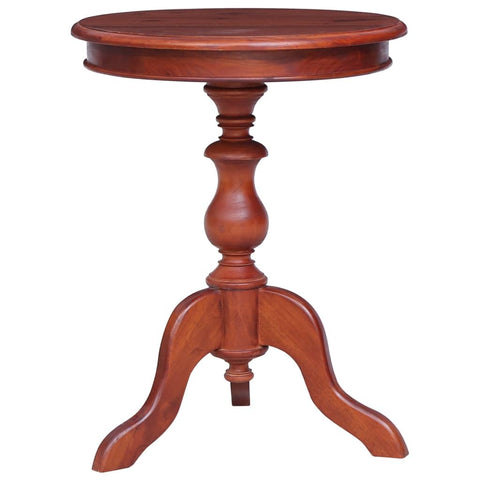 vidaXL Solid Mahogany Wood Side Table End Accent Coffee Couch Sofa Tea Round Table Living Room Wooden Office Interior Home Bedroom Brown