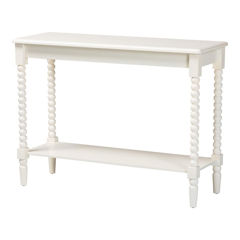 Baxton Studio Bayard Console Table with Bobbin Legs - Spindle Leg Accent Table with Shelf, Cottage Farmhouse Entryway or Living Room Furniture