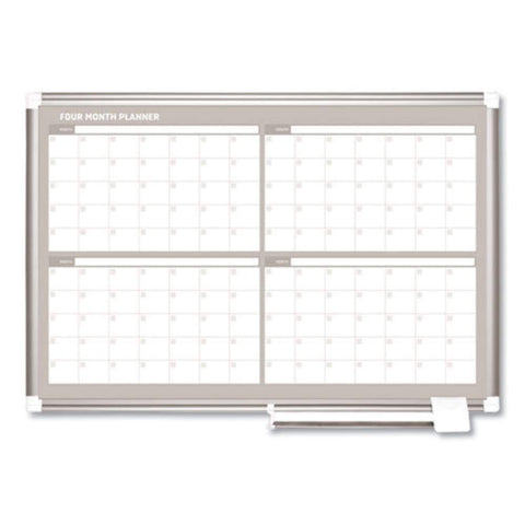 MasterVision New Generation Gold Ultra Dry Erase 4 Month Planner, 36x24 Inch, Aluminum Frame (GA03105830), White