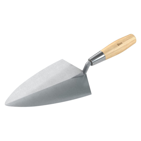 Bon 72-332 Brick Trowel - Carbon Steel Philadelphia 10-inch Wood Handle - For Brick, Block and Stone Masonry Construction