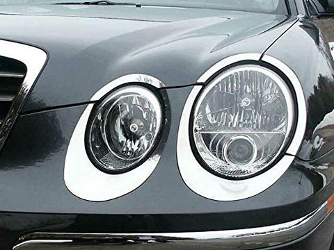 QAA is Compatible with 2001-2005 BMW 3 Series 2 Piece Stainless Head Light Accent Trim HL25900