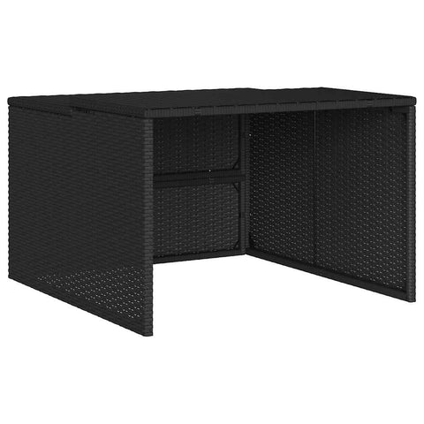 vidaXL Robot Mower Garage, Outdoor Lawn Mower Storage, Garden Storage Small Shed for Lawn Mower, Robot Mower Carport, Lawn Mower Shelter, Black Poly Rattan