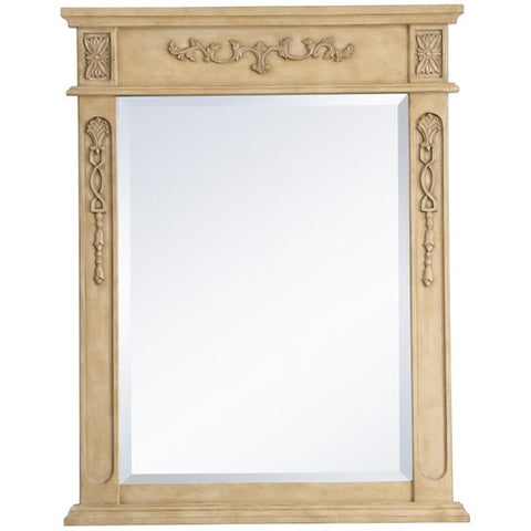 Elegant Decor Danville 36" x 28" MDF Wood Bathroom Mirror in Antique Beige
