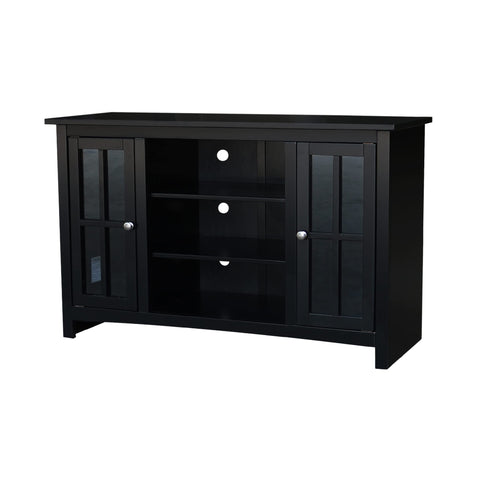 IC INTERNATIONAL CONCEPTS Entertainment/TV Stand with Open Shelves and 2 Doors in Black - 48" Height