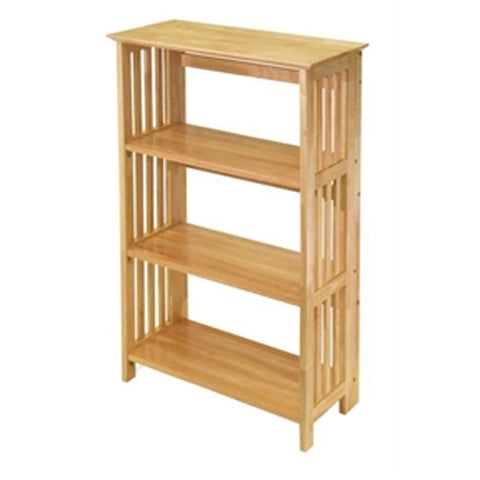 4-Shelf Wooden Folding Bookcase