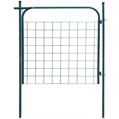 vidaXL Heavy-Duty Galvanized Steel Garden Fence Gate in Green â€“ Barrier for Patio, Garden & Outdoor Spaces â€“ Stylish & Durable Horizontal Style Gate â€“ Standard Dimensions