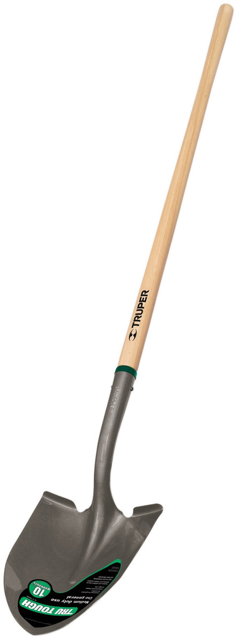 Truper 33037 Tru Tough Round Point Shovel with 48" North American Ash Handle