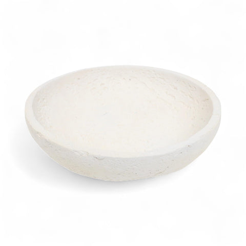 Avice 11.5" Decorative Bowl – Stone-Style MGO Rustic Minimalist Design – Neutral Beige Finish – For Living Room or Tabletop Display – By Cheungs